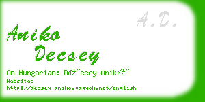 aniko decsey business card